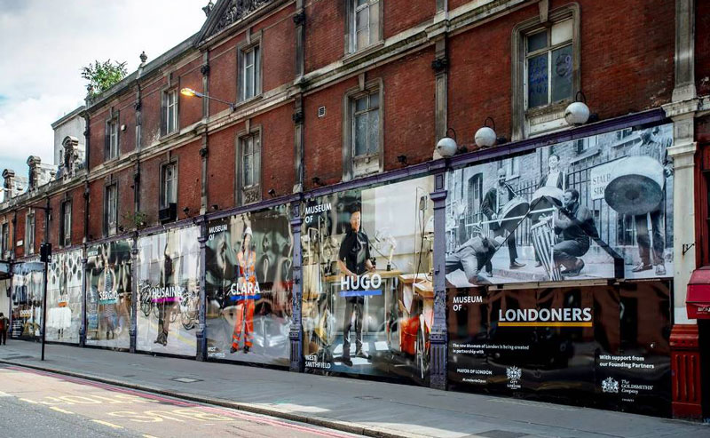 site hoarding graphics for the museum of london