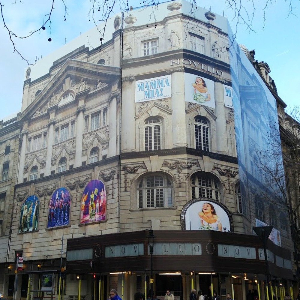 giant banner wrap for Novello theatre