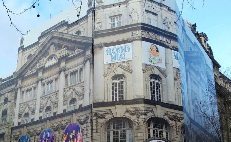 giant building wrap for Novello theatre