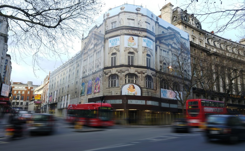 giant building wrap for Novello theatre