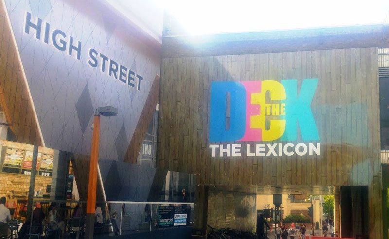 site hoarding graphics for lexicon centre