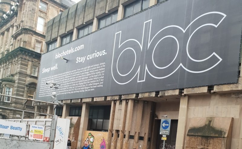 Bloc Hotels Glasgow building wrap