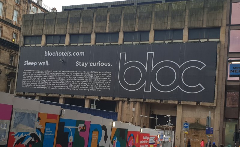 Bloc Hotels Glasgow building wrap