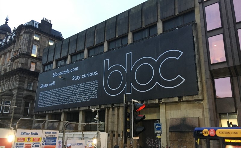 Bloc Hotels Glasgow building wrap