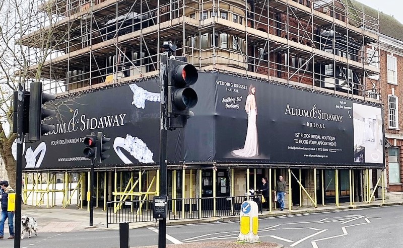 Allum & Sidaway Salibsury PVC-free scaffold wrap