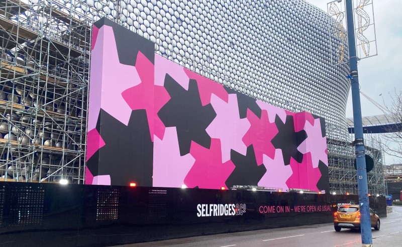 Printed scaffold wrap at Selfridges Birmingham