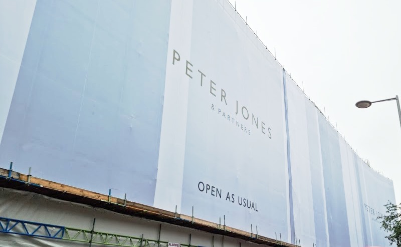 Peter Jones & Partners printed scaffold banner