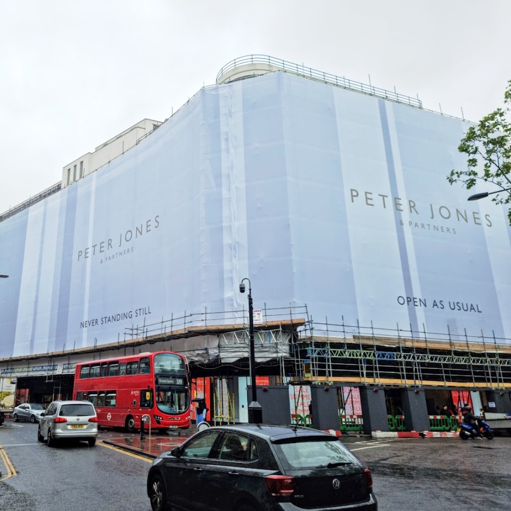 Peter Jones & Partners printed scaffold wrap