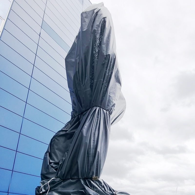 Giant outdoor sculpture wrap