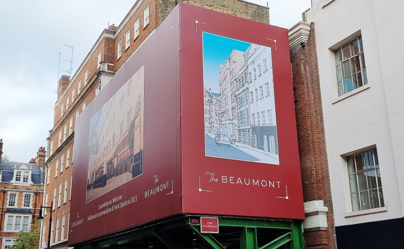 The Beaumont Hotel cabin wrap