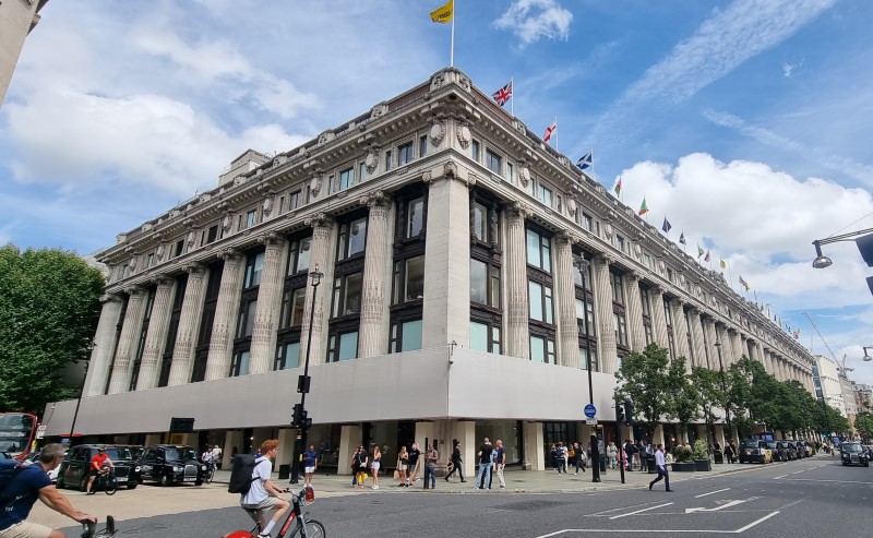 Selfridges printed scaffolding wrap