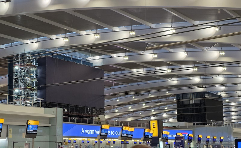 Heathrow Terminal 5 scaffold wrap by Embrace