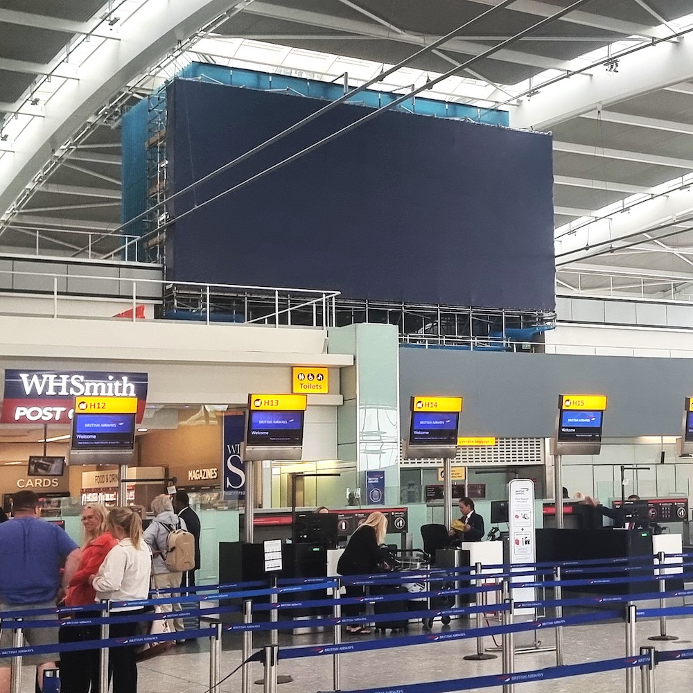 Heathrow Terminal 5 scaffold wrap by Embrace