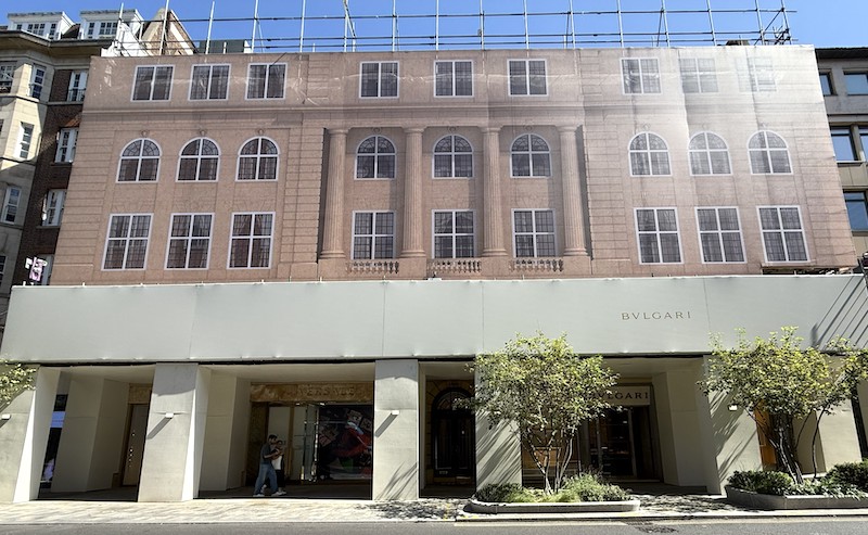 Hugo House, Sloane Street building wrap by Embrace