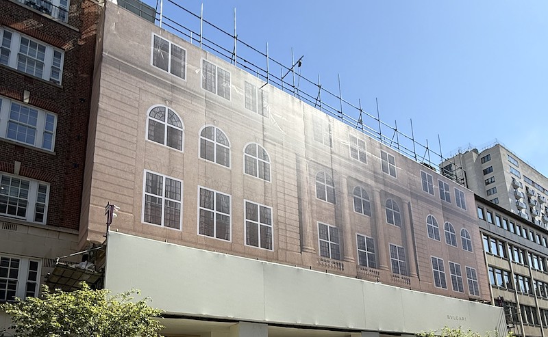 Hugo House, Sloane Street building wrap by Embrace